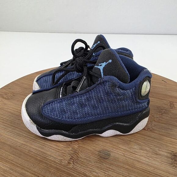 Nike Air Jordan 13 Retro TD Brave Blue Navy Flint University Black 414581-400 6C - Picture 1 of 11